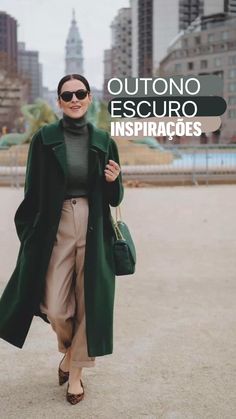 Dark Autumn Color Outfit, Deep Autumn Street Style, Dark Autumn Winter Outfits, Deep Autumn Outfits For Winter, Deep Winter Work Outfits, Dark Green And Beige Outfit, Deep Autumn Work Outfits, Autumn Outfits Green, Autumn Deep Outfits