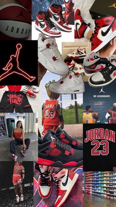 collage of jordan shoes and sneakers with the name jordan 23 on them in multiple pictures