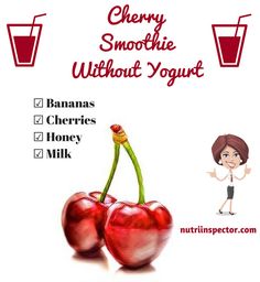 the cherry smoothie without yogurt recipe is shown