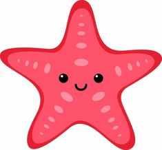 a pink starfish with a smiling face