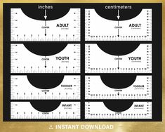 four different rulers with numbers and times on them, each showing the same time as they are