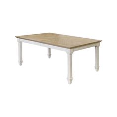 a white and wood table on a white background