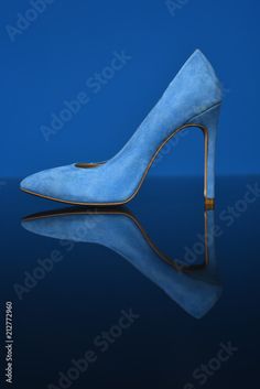 Stock Image: Blue leather shoes on a blue background. Beautiful high and thin stiletto heel shoes. Luxury designer shoes on table. Beauty blog concept. Pale blue female shoes. Trendy fashion feminine background Feminine Background, Fashion Feminine, Luxury Designer Shoes, Female Shoes, Shoes Trendy, Background Beautiful, Shoes Luxury, Heel Shoes, Stiletto Heel