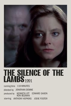 the poster for the movie, the science of the lambs 1971 with an image of two people