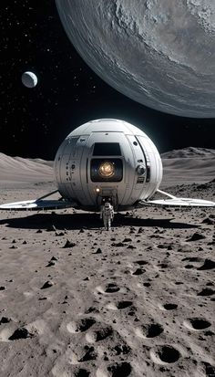 an artist's rendering of a space station on the moon