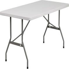 a white folding table on a white background