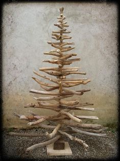 a tree made out of driftwood sticks