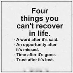 an advertisement with the words'four things you can't recover in life '