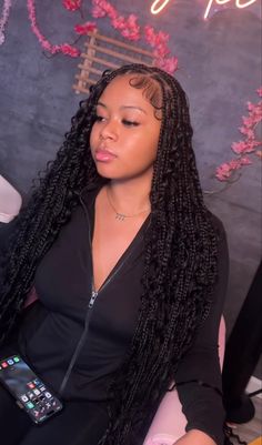 Bohemian Braids Side Part, Boho Braids With Edges, Goddess Braids Side Part, Side Part Boho Braids, Braids With Edges, Braids Side Part, Braids Side