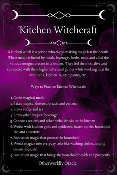 The fire is roaring and she is busy chopping, mincing, stirring, tasting, and singing an otherworldly tune as she goes. You don’t know who she is, but you want to BE her. The magic that radiates from all around her, projected out and enveloping the whole house. She is a kitchen witch, also known as a hearth witch. In this FUN post, we will answer the question, what is a kitchen witch? And dive into this loveable yet powerful individual’s daily rituals, herbal practices, magical meals, and much more. House Witch Magic, Kitchen Witch Love Recipes, Cooking Spells, Kitchen Witch Tips, Kitchen Witchery Recipes, Witch Recipes, Kitchen Witch Cooking Spells, Hearth Witch, Kitchen Witch Deities