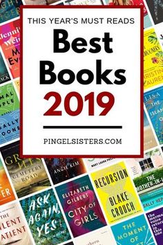 books with the title best books 2019 in red and white overlayed by images of children's books