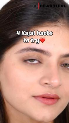 How To Put Kajal In Eyes, Kajal Hacks Make Up, Kajal Eyes Indian Aesthetic, Kajal For Small Eyes, Beauty Hacks Face, Kajal Hacks, Kajal Eyes