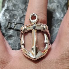 This beautiful Anchor ring is solid sterling silver and has immense detail. It has a high polished finish which gives it a rich look.. This ring has a nice solid weight to it, and is a beautiful piece of jewelry for any maritime lovers out there. Classic Silver Anchor Jewelry, Silver Nautical Style Ring As A Gift, Silver Nautical Rings As Gifts, Silver Nautical Rings For Gift, Nautical Style Silver Rings For Gift, Anchor Ring, Anchor Rings, Key West Fl, Heavy Chain