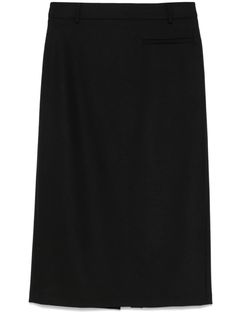 Midi Pencil Skirt from SeventyComposition: 53% Polyester, 43% Virgin Wool, 4% Elastane Pencil Silhouette, Midi Pencil Skirt, Wardrobe Edit, Yoko London, Italian Outfits, Pencil Skirt Black, Midi Skirt Pencil, Yoga Wear, Skirt Suit