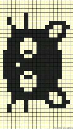 a black and white cat is shown in the middle of a cross - stitch pattern