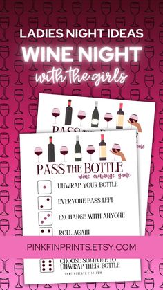 wine night with the girls flyer for ladies's night at pinkprintsyst com