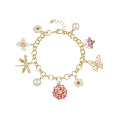 PRICES MAY VARY. 🌸Exquisite Flower Charm Bracelet: Indulge in the beauty of this meticulously crafted flower butterfly charm bracelet, made with high-quality materials to ensure its durability and long-lasting wear. The delicate chain holds a charming pink flower and butterfly charm, adding an elegant touch to any outfit. 🔗Adjustable and Stylish: This stunning flower and butterfly charm bracelet is designed for women who appreciate stylish accessories. Its adjustable chain allows for a perfect Gold Charm Bracelet Aesthetic, Gold Dainty Bracelet, Gold And Pink Jewelry, Aruba Outfits, Cute Charm Bracelets, Bracelet Gift Ideas, Travel Charm Bracelet, Flower Charm Bracelet, Butterfly Charm Bracelet