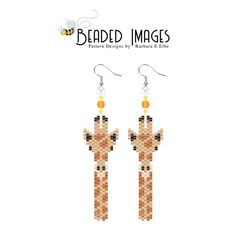 a pair of giraffe earrings with beads