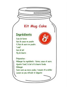 a jar that has some kind of cake in it with instructions on how to make it