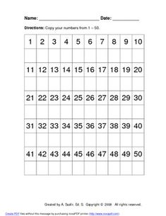 a printable worksheet with numbers for children to learn how to count them