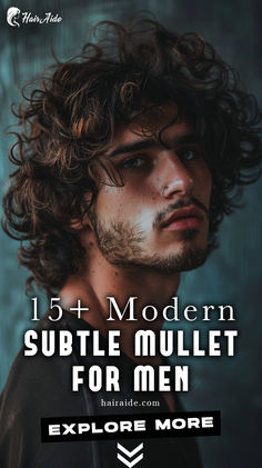 Subtle Mullet for Men With Curly Hair