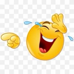 an emoticive smiley face with its mouth open and eyes closed, laughing, cartoon character png and psd