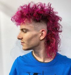 20 Curly Mullet Hairstyles For Men To Rock In 2023 in 2023 – Hairstyle Camp Mohawk Mullet Mens Curly, Curly Mohawk Mullet, Colorful Mohawk, Mullet Hairstyle Men, Mullet Ideas, Mullet Styles, Punk Mullet, Mullet Men