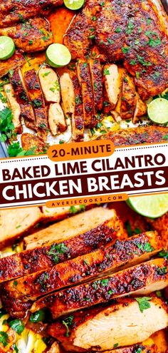 Super juicy, EASY, tender chicken that’s ready in FAST and made on ONE sheet pan!! Bursting with robust Mexican-inspired lime-cilantro flavors that will make it an automatic family FAVORITE!! Healthy Easy Dinner Chicken, Mexican Chicken Tenderloin Recipes, Mexican Sheet Pan Dinners, One Pan Oven Meals, Sheet Pan Chicken Breast Recipes, Cool Summer Meals, Sheet Pan Ideas, Mexican Baked Chicken, Mexican Dishes With Chicken