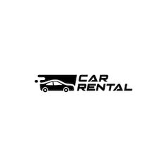 the car rental logo is black and white