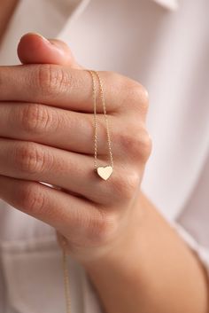 14K Solid Gold Heart Necklace Dainty Heart Charm Mothers Day Gifts Minimalist Heart Necklace Stylish Jewelry for Women Gift for Her - Etsy UK Gold Heart Necklace, Mothers Day Gifts, Necklace Dainty, Stylish Jewelry, Gold Heart, Heart Of Gold, Charm Necklaces, Jewelry For Women, Heart Charm