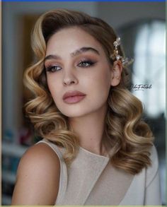 Hollywood Wedding Hair, Glam Wedding Hair, Hollywood Glam Hair, Sanggul Modern, Old Hollywood Hair, Hollywood Curls, Diy Wedding Hair, Teased Hair