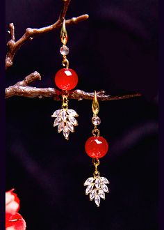 Chic Red Gem Stone Zircon Drop Earrings925 Silver.Made of fine Zircon.Measurement: 4.5cm/1.755" * 1cm/0.39". Matches easily with daily hairstyle, dresses & Shirts Elegant Red Crystal Earrings, Elegant Red Single Clip-on Earring, Red Clip-on Earrings For Wedding, Elegant Red Dangle Clip-on Earrings, Red Clip-on Jewelry For Wedding, Elegant Red Earrings With Ear Wire, Elegant Handmade Red Crystal Earrings, Red Round Clip-on Jewelry, Red Clip-on Round Jewelry