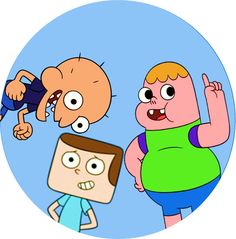 an image of two cartoon characters with one pointing at the other man's head