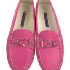 Ralph Lauren Collection Leather Loafers Size: Us 8.5 Pink Round-Toes Includes Dust Bag Minor Residue At Insoles; Minor Scratches Throughout; In The Home Of A Smoker Pink Round, Purple Label, Ralph Lauren Purple Label, Ralph Lauren Collection, Leather Loafers, Flat Shoes Women, Loafer Flats, Dust Bag, Loafers