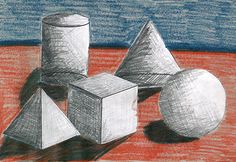 three dimensional objects are shown in this drawing