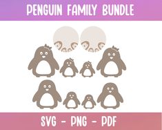 penguin family bundle svg and png