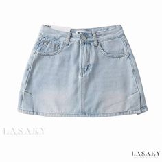 Lasaky - Cowgirl Chic Shorts with Utility Pocket Light Blue Denim Skirt, Chic Shorts, High Waisted Denim Skirt, Rodeo Fashion, Blue Denim Skirt, Cowgirl Chic, Wrap Around Dress, Wrap Around Skirt, Lined Jeans