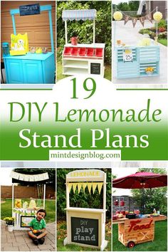 the diy lemonade stand plans are easy to make and great for any child's party