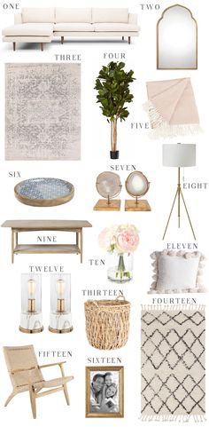 living room mood board with neutrals and whites