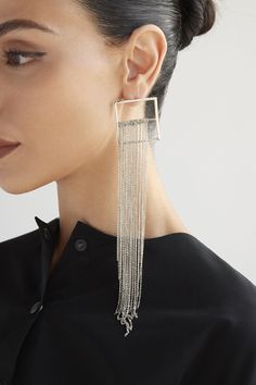 Lightweight draped tassel Butterfly fastening for pierced ears Polished finish Length: 18cm Width: 3.4cm Shoulder Duster Earrings, Duster Earrings, Necklace Outfit, Trendy Earrings, Big Earrings, Girly Jewelry, Fringe Earrings, Ear Jewelry, Tassel Earrings