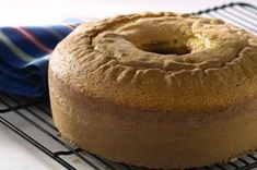 a bundt cake sitting on top of a cooling rack