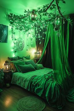 25+ Green Witch Aesthetic Home Bedroom Bedrooms Colors, Guest Bedroom Art, Guest Bedroom Colors, Guests Bedroom, Guest Bedroom Bedding, Guest Bedroom Inspiration, Forest Bedroom