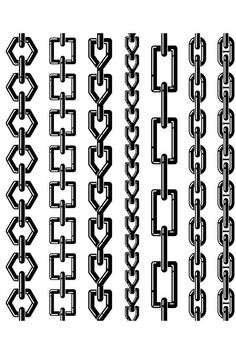 a set of black and white lines that look like chains