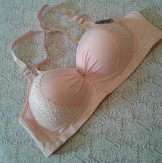 Brand New With Tags! Such A Pretty Pink Partial Lace Bra With Lovely Little Charm On Front. Foam Padding (Not Heavy Padding). 3-Hook Back Closure. Wide Band (No Underwire) Around Bottom. Flexible Stays On Sides. Size 42c. Pink Full Cup Nursing Bra With Padded Cups, Full Cup Pink Nursing Bra With Padded Cups, Elegant Pink Nursing Bra With Built-in Bra, Pink Full Coverage Nursing Bra With Padded Cups, Pink Stretch Push-up Nursing Bra, Pink Nursing Bra With Medium Bust Support, Feminine Pink Nursing Bra With Removable Pads, Pink Underwire Nursing Bra With Built-in Support, Pink Stretch Nursing Bra With Built-in Bra