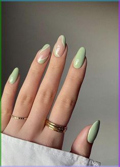 💅 Elevate your style with these stunning pastel pink and sage green nails! 💕🌿 Get this dreamy look now. Tap the link to shop! #NailArt #PastelNails #SageGreen #PinkPerfection Nail Art Vert, Mint Green Nails, Hard Gel Nails, Green Nail Art, Short Acrylic Nails Designs, Neon Nails, Green Nails