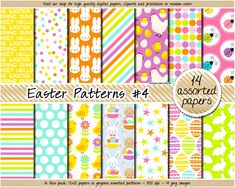 easter patterns 4 digital paper pack