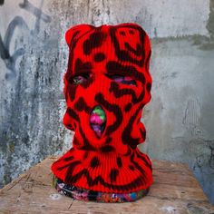 Custom painted ski mask or balaclava. Size：one size Shipping: Priority shipping ( 1-3 weeks) Ski Mask, Custom Paint, Skiing, Winter Hats, Mask, Orange, Hats, Green, Red