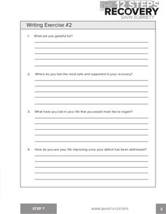 Printable Recovery Worksheets, Peer Group