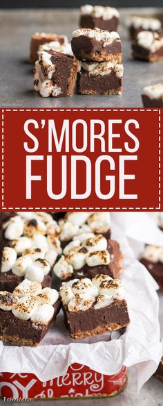 s'mores fudge is an easy dessert recipe that uses marshmallows and chocolate