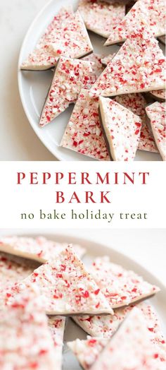 salted peppermint bark on a white plate